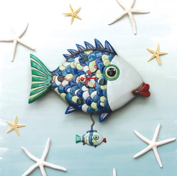 Allen Designs Fishy Lips Pendulum Clock