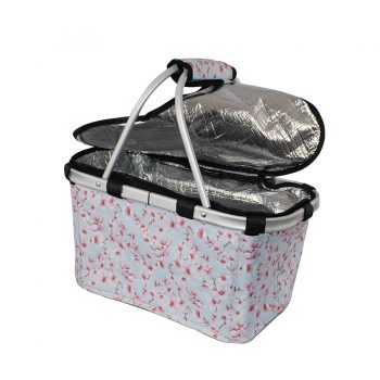 Karlstert Insulated Carry Basket with Zip Lid Blossoms