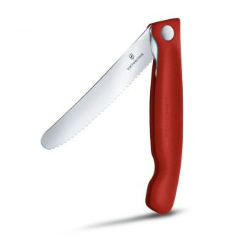 Victorinox Swiss Classic Foldable Serrated Paring Knife Red