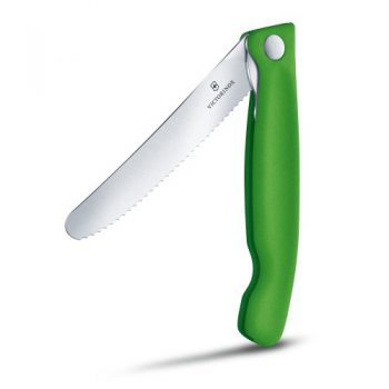 Victorinox Swiss Classic Foldable Serrated Paring Knife Green
