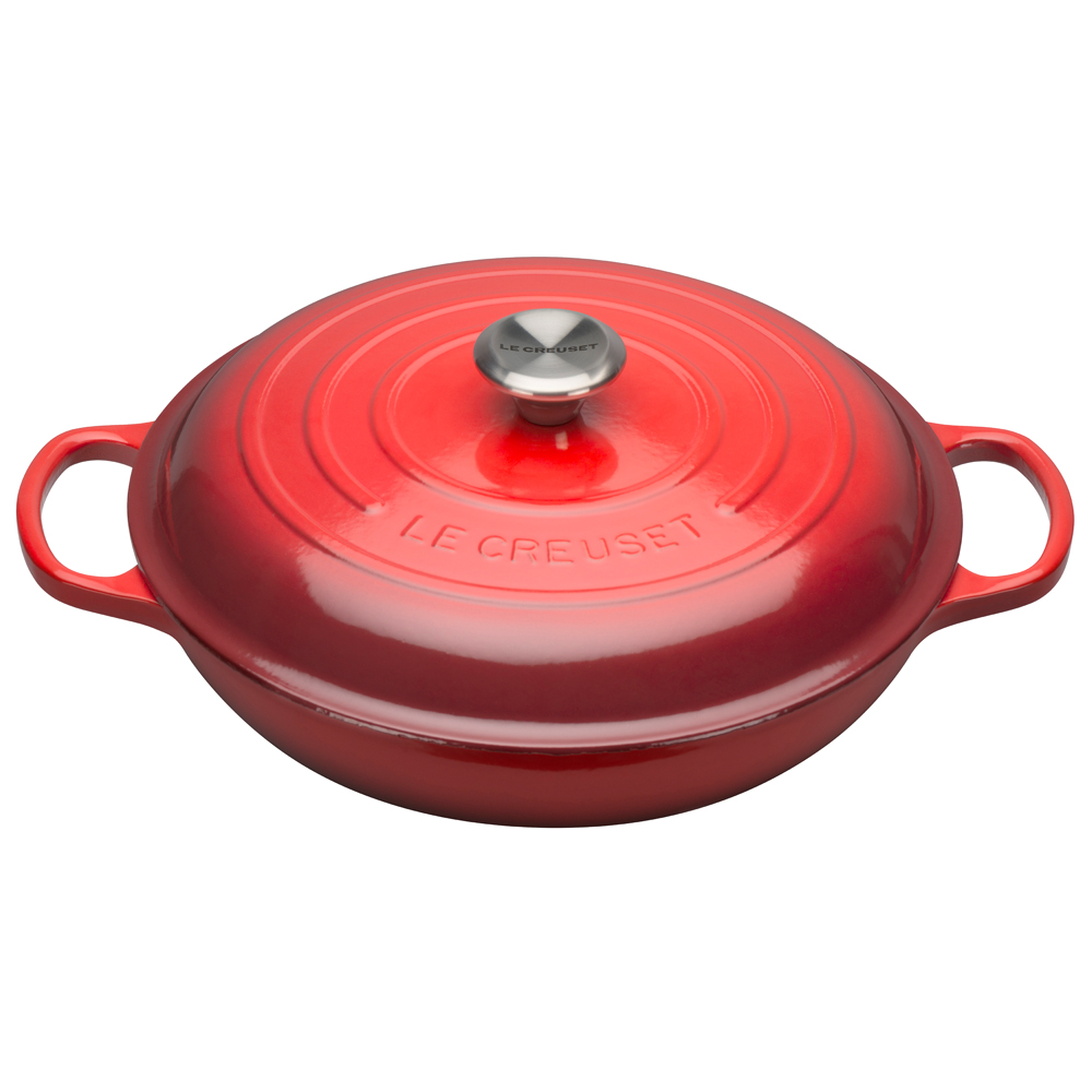Le Creuset Cast Iron Shallow Casserole 30cm Cerise