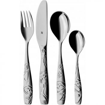 WMF Stainless Steel Kids Cutlery Sloth Set of 4