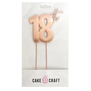 Cake Craft Rose Gold Metal Cake Topper 18th 9cm