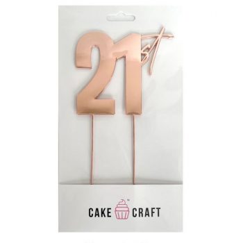 Cake Craft Rose Gold Metal Cake Topper 21st 9cm