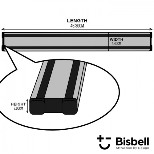 Bisbell Bisigrip Classic Silver Magnetic Knife Rack 30cm Product Image 1