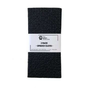 SPRUCE Dishcloth Solid Black 2 Pack
