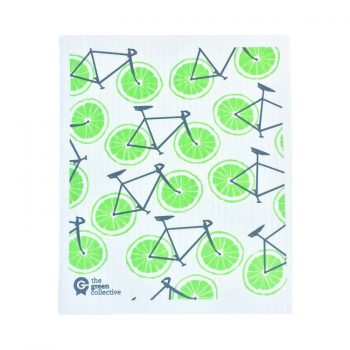 SPRUCE Dishcloth Lime Bikes