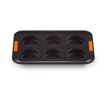 Le Creuset Toughened Non-Stick Fluted Tart Tray 6 Hole