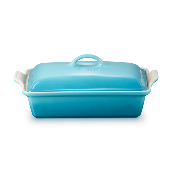 Le Creuset Heritage Stoneware 12-by-9-inch Covered rectangular Dish Caribbean 