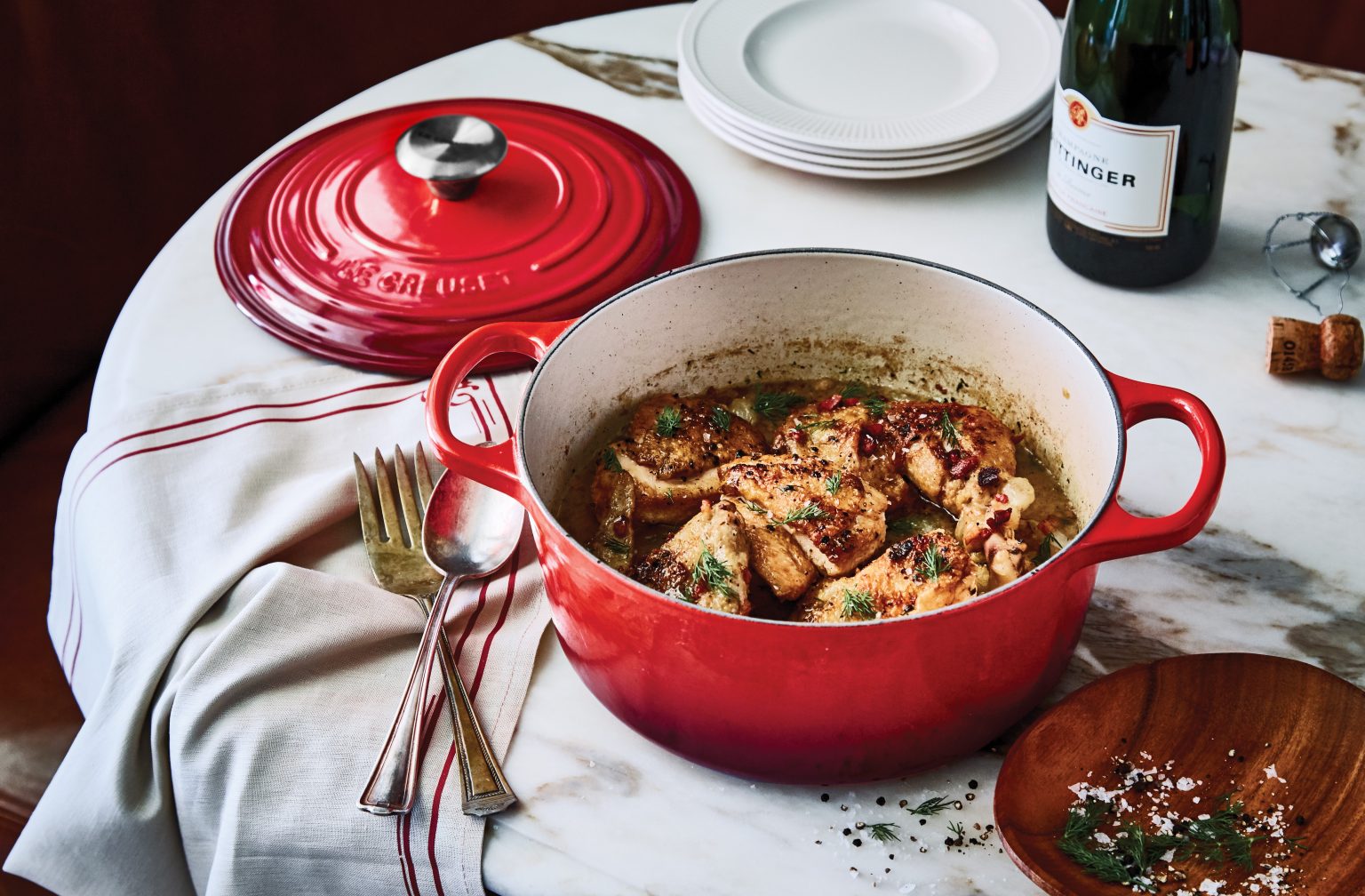 Staub Cast Iron Tomato Cocotte 25cm/2.9L Chef's Complements