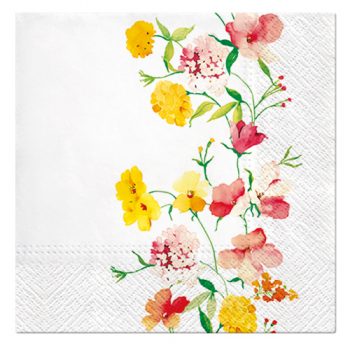 PAW Decor Lunch Napkins 33cm Delicate Flowers Pack of 20