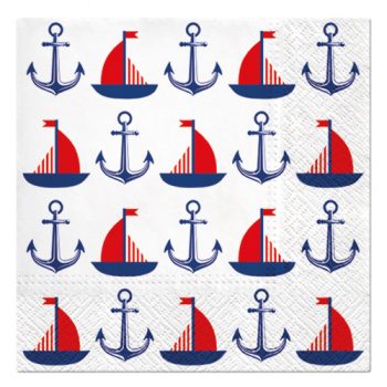 PAW Decor Lunch Napkins 33cm Ships & Anchors Pack of 20