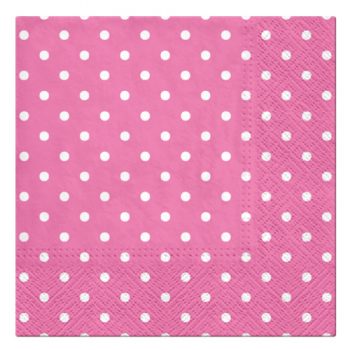 PAW Decor Lunch Napkins 33cm Dots Cyclamen Pack of 20