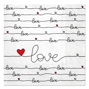 PAW Decor Lunch Napkins 33cm Love Connection Pack of 20