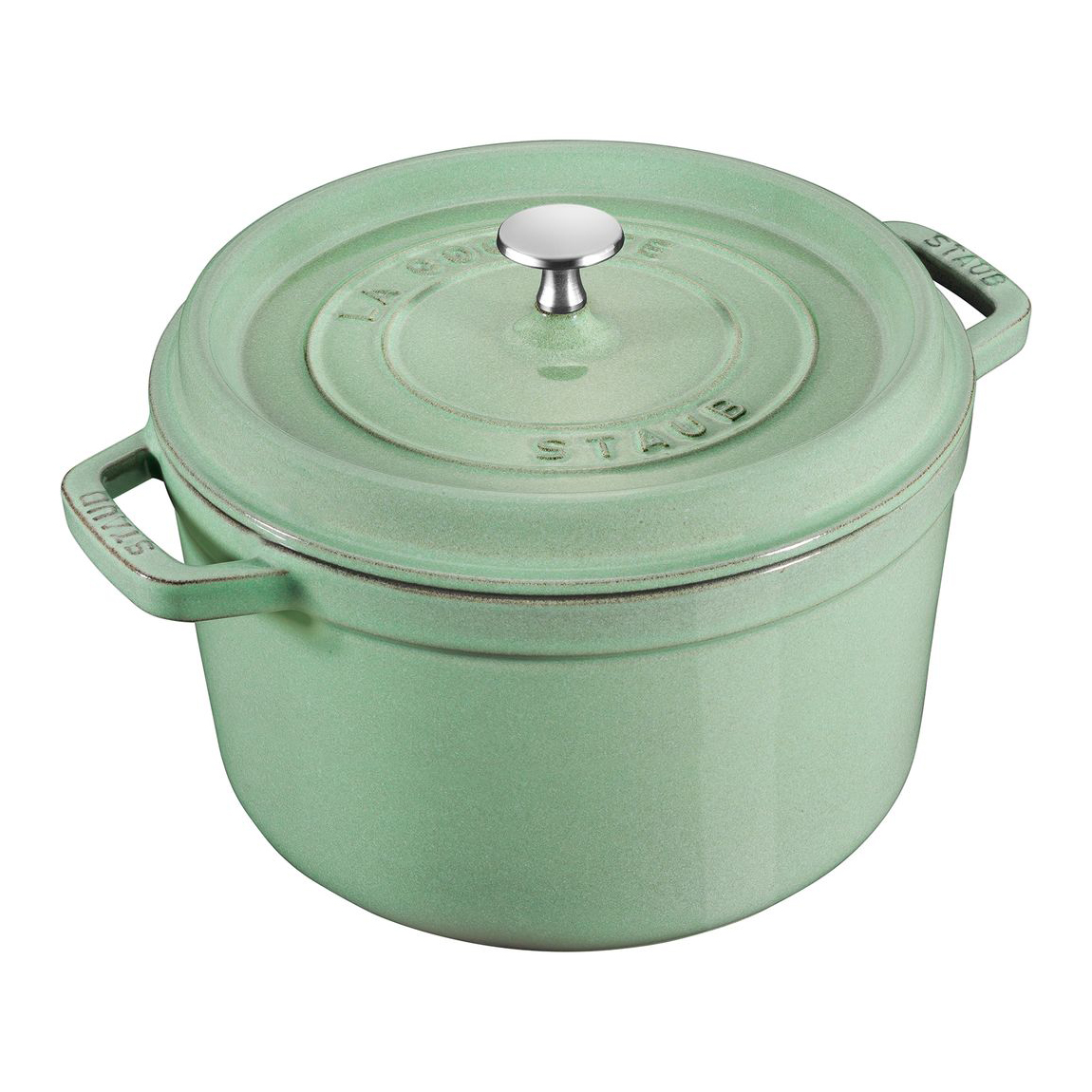 63185 – Staub Round Cocotte 28cm – Sage Green – HR