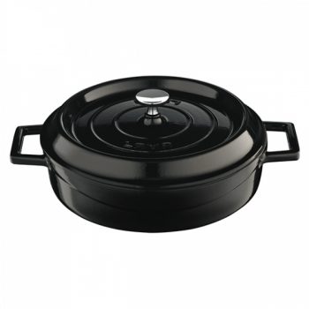 Lava Cast Iron Low Round Casserole Black (2 Sizes)