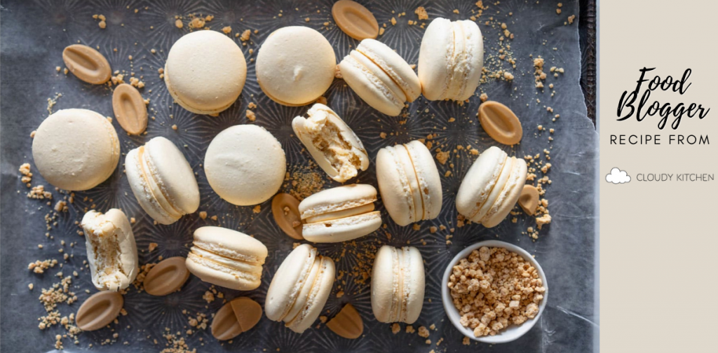 Caramalised White Chocolate German Buttercream Macarons by Cloudy Kitchen