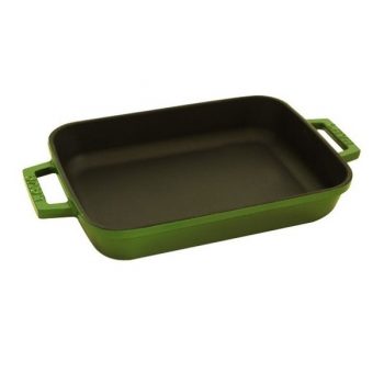 Lava Cast Iron Rectangular Roaster Dish Green (2 Sizes)
