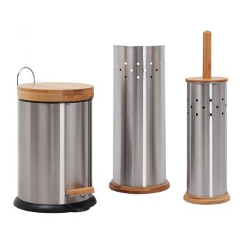 White Magic Eco Basics 3 in 1 Bathroom Set Stainless Steel
