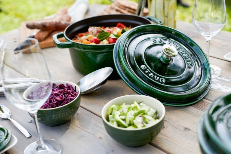 Staub 5.5-Qt Round Basil Green Cocotte