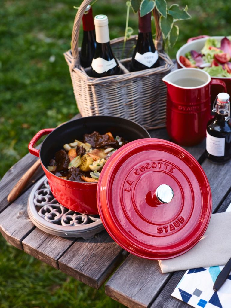 Staub Cast Iron Cocotte Round Cherry Red (4 Sizes) - Chef's Complements