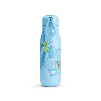 ZOKU Stainless Steel Vacuum Insulated 500ml Bottle (3 Patterns) - Sky Lily Blue