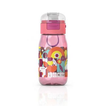 ZOKU Kids Flip Gulp Bottle 465ml (2 Patterns) - Pink Fairytale