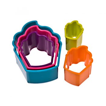 Appetito Cupcake Cookie Cutter Set of 5 Coloured
