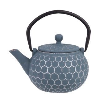 Teaology Cast Iron Teapot 500ml Honeycomb Blue/Silver