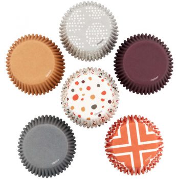 Wilton Brown, Orange, Grey and Neutral Print Standard Baking Cups Pack of 150