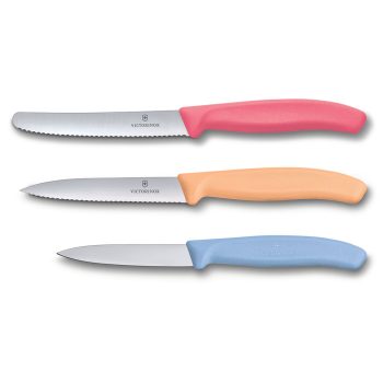 Victorinox Swiss Classic Trend Colours Paring Knife Set of 3 (Blue, Orange, Red)