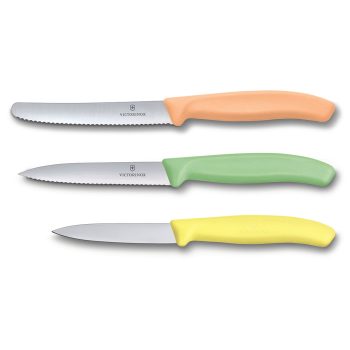 Victorinox Swiss Classic Trend Colours Paring Knife Set of 3 (Yellow, Orange, Green)