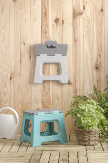 75062 75063 Foldable Stools SRT Solid Colour Grey and Turquoise – LS