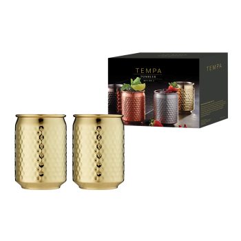 Tempa Spencer Hammered Tumbler 400ml Set of 2 (2 Colours)