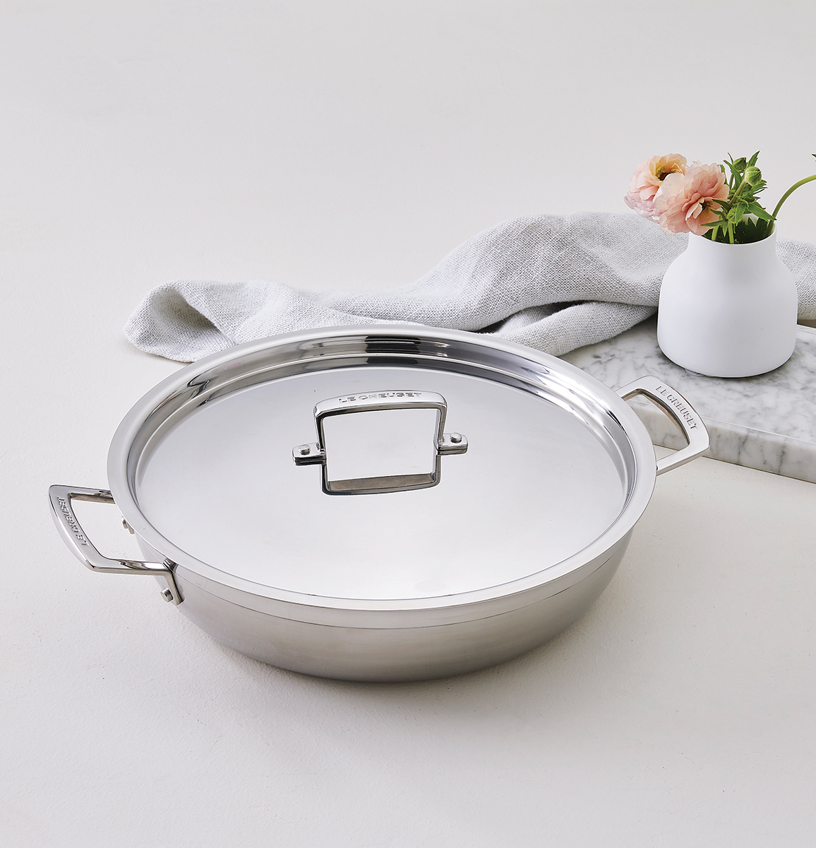 Le Creuset 3-ply Stainless Steel Shallow Casserole 24cm Product Image 0