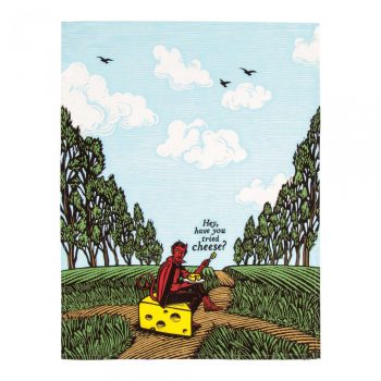 Blue Q Novelty Tea Towel 'Hey, Have You Tried Cheese?'