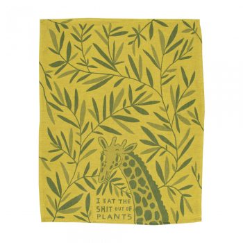 Blue Q Novelty Tea Towel 'I Eat The Shit Out Of Plants'