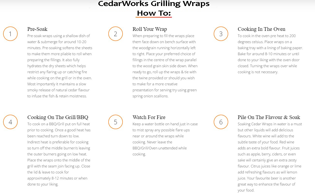 CedarWorks Gourmet Cedar Grilling Wraps 25x19cm Pack of 10 Product Image 3