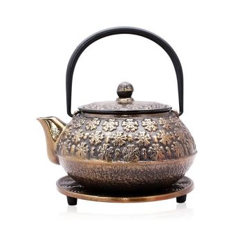 Imperial Elegance Black/Gold Cast Iron Teapot 650ml