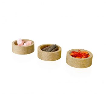 Rivsalt Premium Oak Wood Spice Bowls - Filled