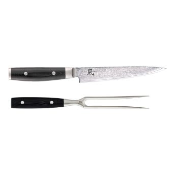 Yaxell Ran Carving Knife & Fork Set