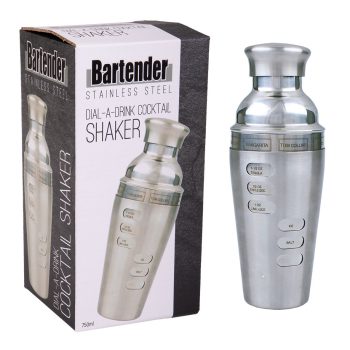 Bartender Stainless Steel Dial-A-Drink Cocktail Shaker 750ml