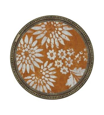 Beija Flor Bohemian Garden Mustard Round Vinyl Placemat 38cm
