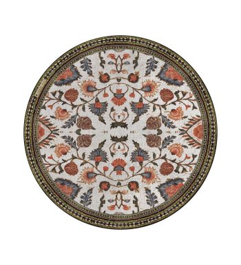 Beija Flor Bohemian Garden White Round Vinyl Placemat 38cm