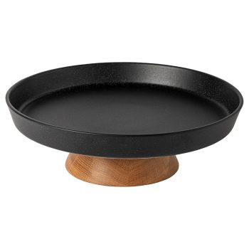 Costa Nova Boutique Matt Black Centrepiece with Wood Stand 32cm