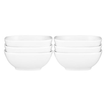 Wilkie Brothers New Bone Porcelain Square Bowl Set of 6