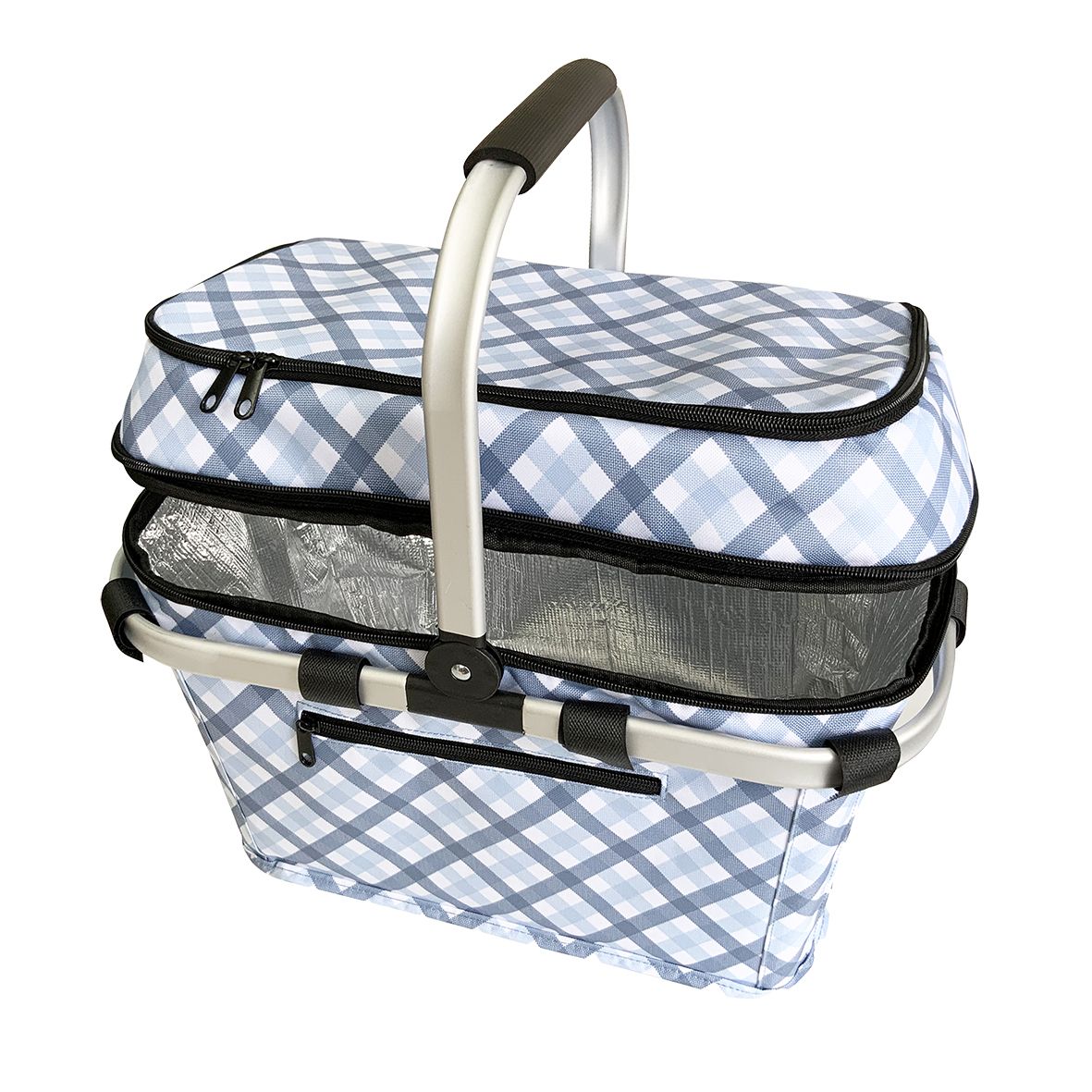 Sachi 4 Person Insulated Picnic Basket Gingham Product Image 3