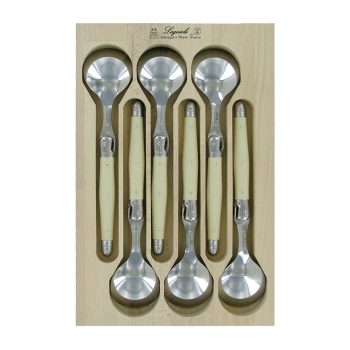 André Verdier Laguiole Debutant Soup Spoon Set of 6 Ivory