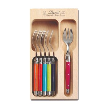 André Verdier Laguiole Debutant Cake Fork Set of 6 Multi