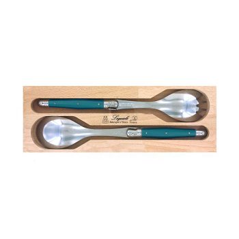 André Verdier Laguiole Debutant Salad Servers Teal